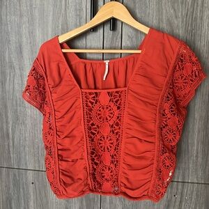 Free People Crochet Cropped Top